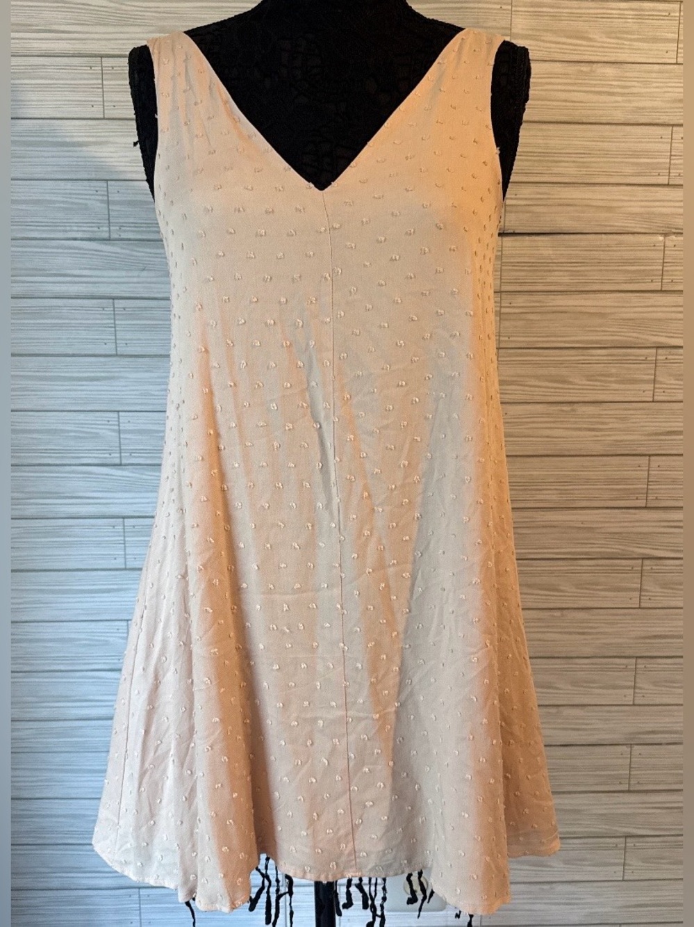 Lulu's Pale Cream Sleeveless V-Neck Mini Dress